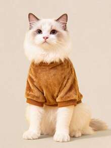 TOM & JERRY X SHEIN 1 Cute Cartoon Pattern Printed Plush Top, Plush Sweatshirt, Cat Clothes, Dog Clothes, Size XXS-XXXXL, Extra Small, Extra Large. - Multicolor - View 11