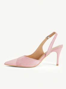 CUCCOO CHICEST Color Matching Pointed Stiletto Commuting Elegant Pink Women's High Heel Shoes Dating Afternoon Tea - Pink - View 6
