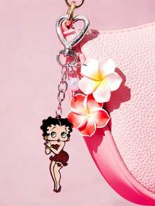 Betty Boop x SHEIN 可爱卡通锌合金花朵包包挂件、吊坠、纪念品、收藏品，适合作为礼物、钱包、书包、背包、汽车配件。 - 彩色 - 查看 5