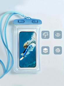 1Pc Waterproof Phone Pouch, Summer Outdoor Thickened Plastic Dry Bag For Diving Swimming Beach Cruise Pool Party Travel, Touch Screen Compatible, Lightweight Design Sets For Home Uses Sets - Multicolor - View 13