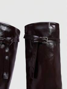 Daringsoles Women's High-Heeled Boots, Pointed Stiletto Boots, Fashionable Pointed Boots, Suitable For Daily Commuting, Parties And Gatherings - Brown - View 5
