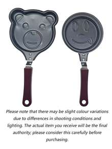 Small Cast Iron Egg Skillet In Bear/Smiling Face Shape, Cute Cartoon Non-Stick Egg Pan, Home Breakfast Cooking Pot, Suitable For Frying Eggs And Pancakes, Compatible With Induction Stove, Multi-Function Egg And Pancake Skillet, Deep Egg/Burger Mold - View 10
