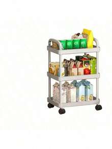 2/3/4/5-Tier Rolling Storage Cart With Handle, Versatile Floor-Standing Shelf, Movable Drain Rack, Great For Bathroom, Kitchen, Dorm, Office, Back-To-School Storage, Housewarming Gift, Mobile Organizer For Small Items & Countertop Toiletry Storage. - Multicolor - View 14