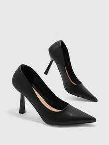CUCCOO BIZCHIC Women's Pointed Toe Elegant High Heel Shoes For Daily Commute - Black - View 5