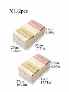 Breathable Linen Storage Box See Through Window Design Foldable Closet Organizer Home Decluttering Essential Two Pack Set Space Saver - Beige - View 13