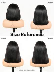 Glueless Bob Wig With Adjustable Elastic Drawstring Human Hair All Ready Wig Pre Plucked Pre Cut 5x5 Lace Closure Wigs 100% Human Hair Short Straight Bob Wigs For Women - Natural Black - View 5