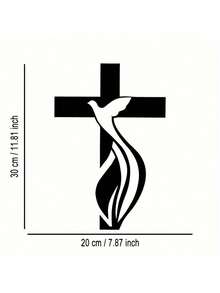1pc Elegant Dove Cross Metal Wall Art Simple Design For Living Room Bedroom Office Patio Kitchen Decor Housewarming Birthday Gift Durable Iron Must Have Accessory - multicolor - View 7