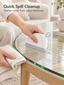 Haus Hana 1pc Mini Squeegee Water Wiper, Glass Shower Cleaning Tool For Bathroom, Countertop & Mirror, Small Window Scraper - multicolor - View 5
