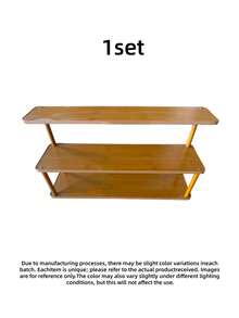 1PC Bamboo Multi Tier Kitchen Spice Rack Large Counter Storage Shelf Organizer For Jars Bottles Cans Snacks Seasoning Also Fits Bathroom Vanity Desk Corner Space Saving Rustic Brown Natural Wood Home Office - primary color - View 8