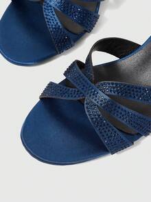 Sleekvia Fashion Buckle Sexy Square Toe High-Heeled Sandals Are Suitable For Commuting, Dating, Parties And Other Occasions - dark blue - View 4