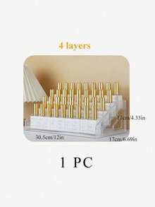1pc Removable Multi-Layer Cosmetics Storage Rack With Buckle, Nail Polish Storage Box, Desktop Cosmetics Display Rack, Nail Polish Multifunctional Cosmetics Box, Lipstick, Beauty Tools And Skin Care Products, Back To School, Christmas - Clear - View 17