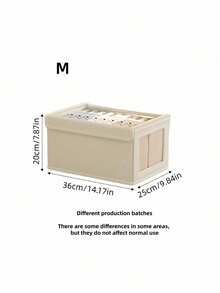 Breathable Linen Storage Box See Through Window Design Foldable Closet Organizer Home Decluttering Essential Two Pack Set Space Saver - Beige - View 17