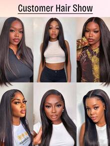 220G 8pcs/Set Remy Human Hair Straight Clip In Hair Extensions - Natural Black Color - 14-26 Inch Available - Full Head For Women Halloween Party Hairstyle - Natural Black - View 11