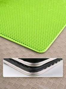 1PC EVA Double Layer Cat Litter Mat, Integrated Single Opening Washable Litter Catching Mat For Indoor Cats, Non-Slip Waterproof Reusable Pet Supplies, Easy Clean Litter Box Floor Protector, Traps Litter Reduce Mess, Home Cat Accessory - Green - View 5