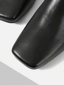 MOTF PREMIUM SIDE ZIPPER DESIGN, LUXURY FASHION, SQUARE TOE DESIGN, THICK HEEL DESIGN, AND ANKLE BOOTS. - Black - Color - View 6