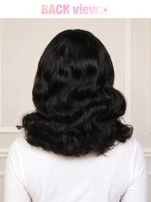 16 Inch Side Part Bob Wig Human Hair Body Wave 13x4x1 Lace Front Wigs 180 Density Natural Black Color Pre-Plucked Hairline Unprocessed Raw Human Hair Wig For Christmas Gift & Holiday Occasions - Natural Black - View 6