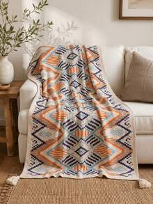 Cirelle Boho Throw Blanket For Couch - Colorful Geometric Knitted Throw Blanket With Tassels, Soft Decorative Woven Blanket For Sofa Chair Bed Home Decor - Multicolor - View 3