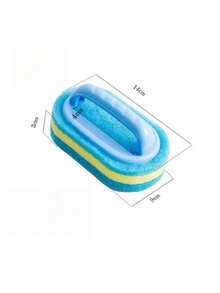 Handled Cleaning Sponge Scrubber Thick Stain Remover Brush For Bathroom Tile Glass Commercial Janitorial Shop Garden Tool Heavy Duty Multi Surface Non Scratch Ergonomic Grip Reusable Washable Household Cleaning Tool Accessory - Blue - View 9
