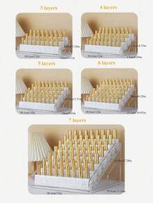 1pc Removable Multi-Layer Cosmetics Storage Rack With Buckle, Nail Polish Storage Box, Desktop Cosmetics Display Rack, Nail Polish Multifunctional Cosmetics Box, Lipstick, Beauty Tools And Skin Care Products, Back To School, Christmas - Clear - View 13