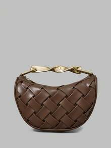 Ontre Women's Fashion Brown Handbag, Exquisite Hardware Handle, Retro Pleated Craftsmanship, For Daily Use, Commuting, Shopping, Dating - Brown - View 2
