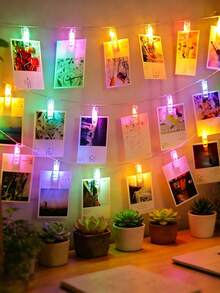 Teckwe Battery Operated Indoor Home Decoration LED Photo Clips Light String,Girls' Room Photo Wall Decor Picture Hanging String Lights, Christmas Decor LED Photo Clips Fairy Light, Wedding Party Photo Display Lights,Picture Card Hanging Clip Fairy Light - Multicolor - View 10