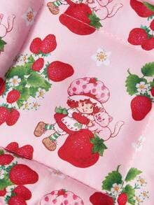 Strawberry Shortcake X SHEIN 1 PC Cartoon Printing Cup Sleeve - Pink - View 4
