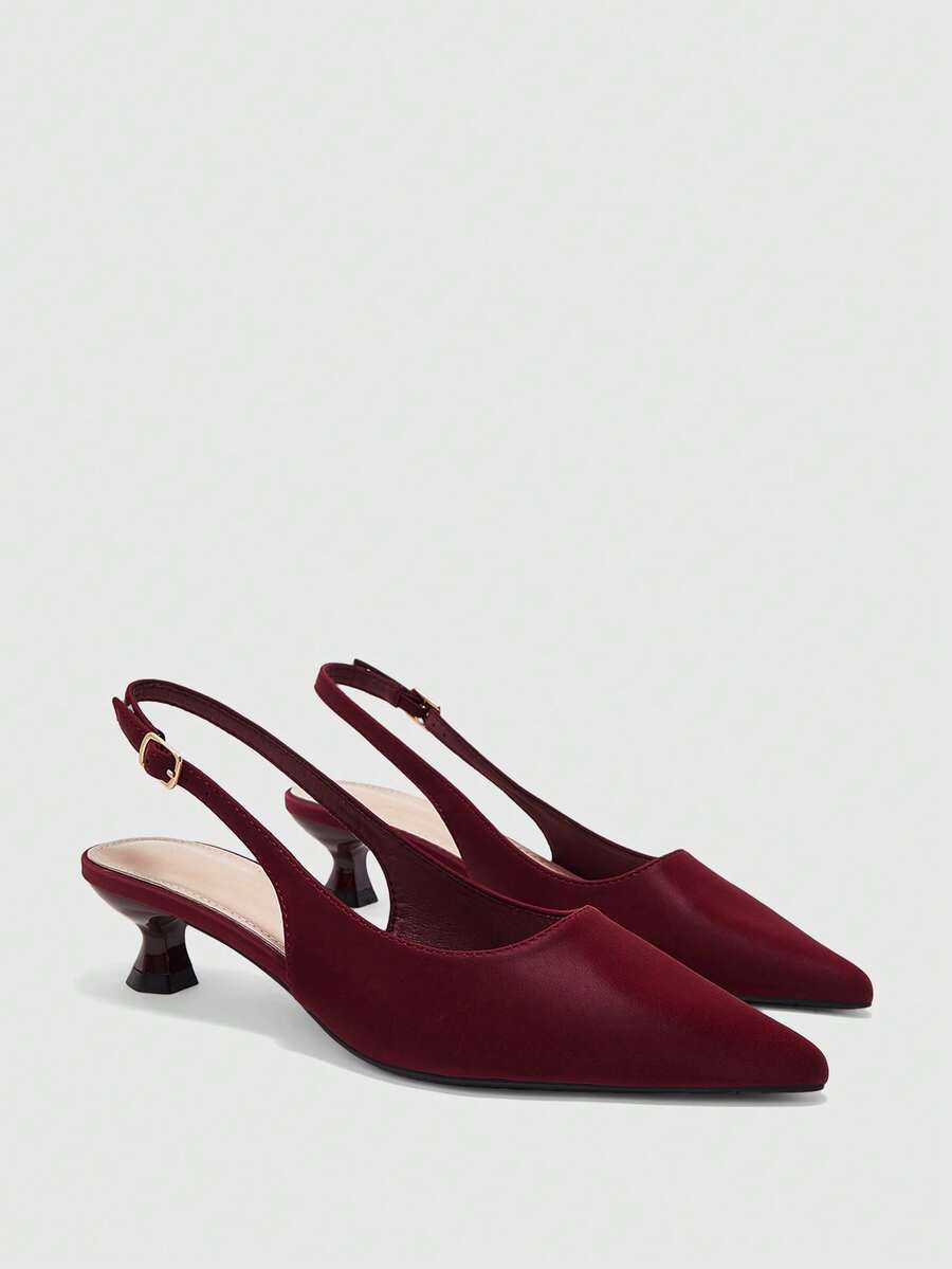 CUCCOO BIZCHIC Pointe Fashion Temperament Elegant Fairy Wind Empty Word With Single Shoes Stiletto High Heel - Red - View 1