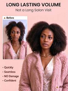 Butterfly Weft Afro Kinky Curly Micro Link Hair Extensions Dual-Sided Wefts 100% Remy Human Hair Natural Color Double Layered Weft Crochet Human Hair Extension Micro Loop Hair Natural Blend For Women Daily Use - Natural Black - View 8