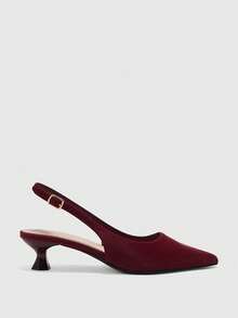 CUCCOO BIZCHIC Pointe Fashion Temperament Elegant Fairy Wind Empty Word With Single Shoes Stiletto High Heel - Red - View 2