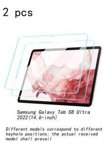 2片強化玻璃保護膜，防止平板電腦刮傷與摔落，相容於 Apple Mini4，適用於 S9 2022/S8 Ultra 2022 - 無色 - 查看 10