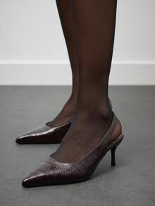 Nöista Women's Fashion Stone Pattern Comfortable High Heel Shoes - Black - View 2