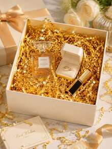 Gold Wavy Cut Paper Shred Raffia Filler For Gift Box Basket Packaging Party Decor Wedding Mothers Day Gift Wrapping - Gold - View 3