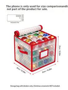 Christmas Ornament Storage, Christmas Bauble Storage Box, 128 Compartment Storage Container, Foldable Holiday Decoration Storage - transparent color - View 2