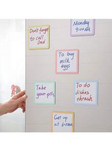 12 Reusable Magnetic Notes, 4X4 Inches – Back‑To‑School Special – Erasable Labels For Whiteboards, Refrigerators, Lockers, And More – Perfect For Office And Classroom Organization Or Home Reminders - Multicolor - View 5