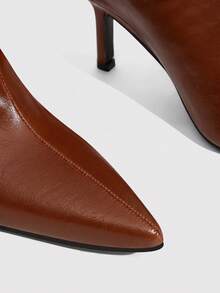 CUCCOO SZL Brown Fashion Soft Fabric Sexy Stiletto Boots Fall Boots - Mocha Brown - View 10
