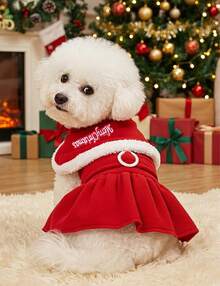 PETSIN Pet Bells, Christmas Dresses, Festive Dog Dresses - Red - View 1