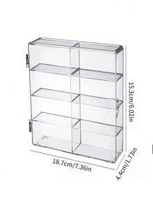 1个8格18.7x16.7x4.4厘米高品质亚克力展示盒 - 透明，方便艺术品收纳和运输，也适用于桌面物品整理，方便桌面整洁，生活收纳达人必备 - 彩色 - 查看 5