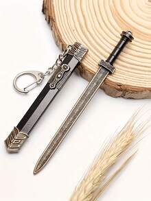 Mini Sword Keychain With Sheath Yellow Iron Decorative Collectible Keyring For Outdoor Leisure Adults 18 Plus Collectors Backpack Pendant Display Gift - Multicolor - View 6