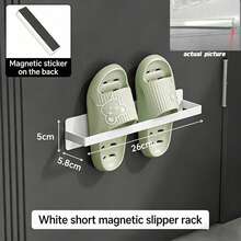 1pc Set Magnetic Folding Shoe Rack, Carbon Steel, Nail-Free Installation, Living Room Wall-Mounted Shoe Organizer - Multicolor - View 8