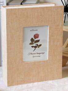 SHEIN 200 Pockets Photo Album Linen Cover DIY Writable Large Scrapbook Album 4x6 Photos Slip-In Picture Albums Children Growth - Multicolor - View 9
