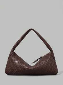 Ontre Women's Fashion Brown Handbag, Vintage Vacation Woven Embossed Shoulder Bag For Daily, Commuting, Shopping, Vacation, Travel - Coffee - View 4