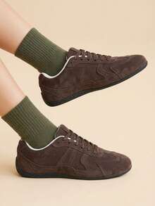 CUCCOO EASI Women's Casual Flat Versatile Sneakers For Daily Wear For Christmas Back To School - dark brown - View 1