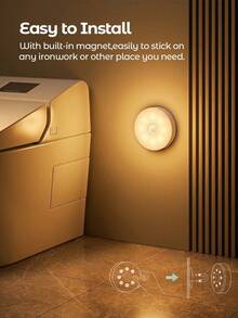 Teckwe 1pc/3pcs/6pcs/Warm Light, LED Wireless Motion Sensor Wall Light, Rechargeable Nightlight Auto On/Off, Suitable For Kitchen, Bedroom, Living Room, Corridor, Bathroom, Room Decoration - warm light - View 6