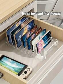 Clear Acrylic Plate Holder, 6/8 Slots Dish Storage Rack, Transparent Plate Drying Organizer Stand, Cabinet Countertop Plate Sorting Holder For Kitchen Tableware Storage - Multicolor - View 7