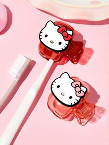 HELLO KITTY AND FRIENDS | SHEIN 1/2 Travel Toothbrush Storage Clip, Portable Toothbrush Head Protective Cover - Multicolor - View 2