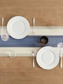 1pc Boho Table Runner Macrame Table Runners For Home Decor ,Cream & Brown Macrame Table Runner With Tassels For Boho Dining Bedroom Decor Rustic Bridal Shower,Farmhouse Rustic Table Runner,Place Mat,Thanksgiving Christmas Home Decor (Multiple Sizes Available) - Figure eight sky blue - View 11