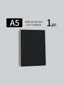 1pc A5 B5 Size Kraft Paper Spiral Notebook Thickened Paper Durable Writing Journal Office Notepad For Student School Daily Record Planning Note Taking Stationery Supplies - Black - View 12