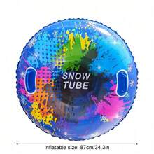 1件成人用PVC充氣雪圈，圓形加厚充氣雪橇，戶外冬季雪地滑雪圈 - N - 查看 11