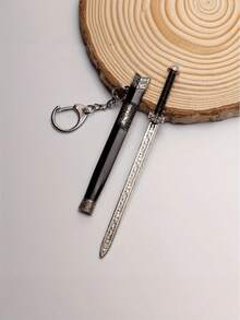 Mini Sword Keychain With Sheath Yellow Iron Decorative Collectible Keyring For Outdoor Leisure Adults 18 Plus Collectors Backpack Pendant Display Gift - Multicolor - View 9