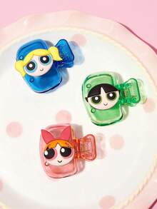 THE POWERPUFF GIRLS X SHEIN 1/3 旅行牙刷收納夾，便攜式牙刷頭保護蓋 - 彩色 - 查看 2